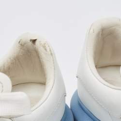 Pre Owned Alexander McQueen White Leather Oversized Sneakers Size 37.5