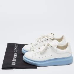 Pre Owned Alexander McQueen White Leather Oversized Sneakers Size 37.5