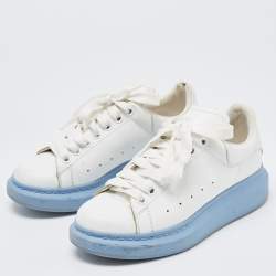 Pre Owned Alexander McQueen White Leather Oversized Sneakers Size 37.5