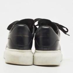 Pre Owned Alexander McQueen Black Leather Oversized Sneakers Size 35.5