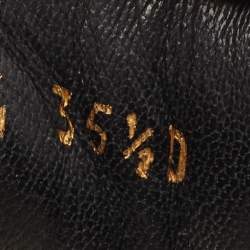 Pre Owned Alexander McQueen Black Leather Oversized Sneakers Size 35.5