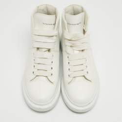 Alexander McQueen White Leather High Top Sneakers Size 36.5