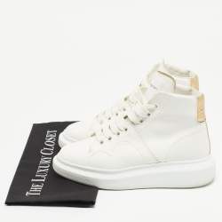 Alexander McQueen White Leather High Top Sneakers Size 36.5
