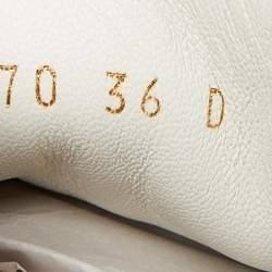 Pre Owned Alexander McQueen White/Black Leather and Suede Oversized Low Top Sneakers Size 36