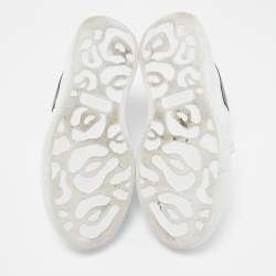 Pre Owned Alexander McQueen White/Grey Leather Oversized Sneakers Size 36.5