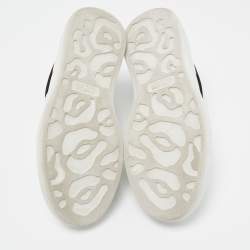 Pre Owned Alexander McQueen White/Black Suede and Leather Oversized Sneakers Size 37.5