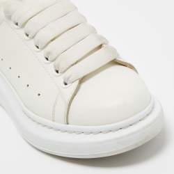 Pre Owned Alexander McQueen White/Black Suede and Leather Oversized Sneakers Size 37.5