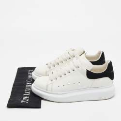 Pre Owned Alexander McQueen White/Black Suede and Leather Oversized Sneakers Size 37.5