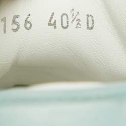 Pre Owned Alexander McQueen White/Blue Leather and Rubber Oversized Sneakers Size 40.5