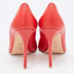 Alexander McQueen Red Leather Pointed Toe Pumps Size 38