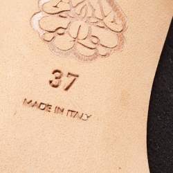 Pre Owned Alexander McQueen Black Suede Leather Embellished Pointed Toe Pumps Size 37