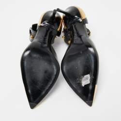 Alexander McQueen Green Leather Ankle Strap Pumps Size 37.5