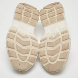 Alexander Mcqueen White Canvas and Rubber Tread Slick Sneakers Size 38.5 