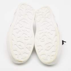 Pre Owned Alexander McQueen Black/White Canvas Deck Lace Up Plimsoll Sneakers Size 39