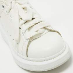 Alexander McQueen White/Gold Leather Oversized Sneakers Size 36