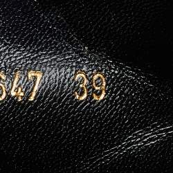 Pre Owned Alexander McQueen Black Leather Studded Block Heel Ankle Boots Size 39