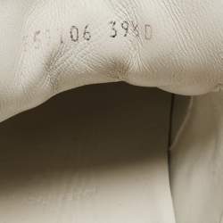 Pre Owned Alexander McQueen White/Holographic Leather Oversized Runner Sneakers Size 39.5