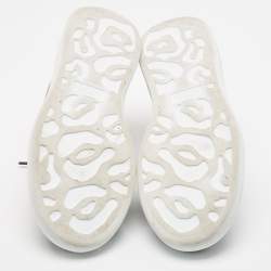 Pre Owned Alexander McQueen Black/White Leather Larry Sneakers Size 42.5