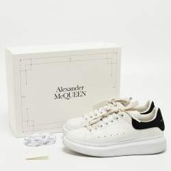 Pre Owned Alexander McQueen White/Black Leather Oversized Sneakers Size 38