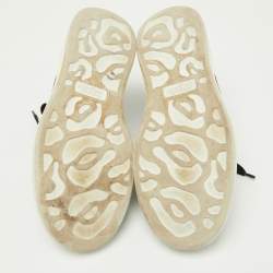 Pre Owned Alexander McQueen Black Leather Oversized Sneakers Size 37