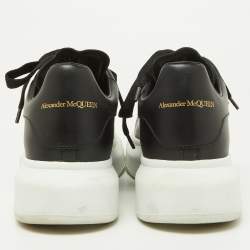 Pre Owned Alexander McQueen Black Leather Oversized Sneakers Size 37