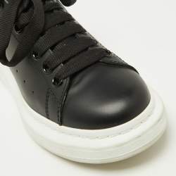 Pre Owned Alexander McQueen Black Leather Oversized Sneakers Size 37