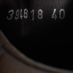 Pre Owned Alexander McQueen Black Floral Brocade Fabric Slip On Sneakers Size 40