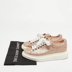 Pre Owned Alexander McQueen Pink Leather Oversized Sneakers Size 39