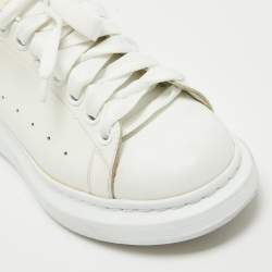 Pre Owned Alexander McQueen White Leather Oversized Sneakers Size 38