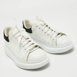 Pre Owned Alexander McQueen White Leather Oversized Sneakers Size 38