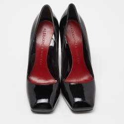 Pre Owned Alexander McQueen Black Patent Leather Pumps Size 37
