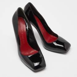 Pre Owned Alexander McQueen Black Patent Leather Pumps Size 37