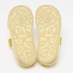 Pre Owned Alexander McQueen Yellow Rubber Hybrid Slides Size 38