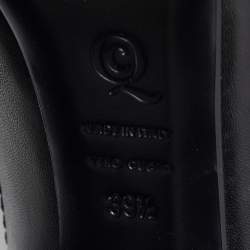 Pre Owned Alexander McQueen Black Leather Cut Out Peep Toe Ankle Boots Size 39.5