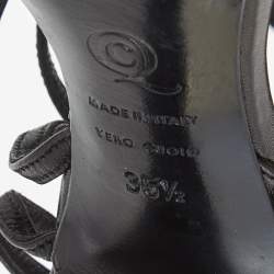 Pre Owned Alexander McQueen Black Leather Strappy Platform Sandals Size 35.5