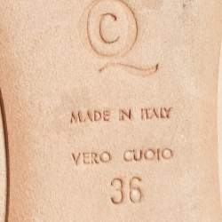 Pre Owned Alexander McQueen Peach Suede Skull Embroidered Smoking Slippers Size 36