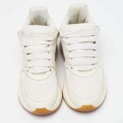 Pre Owned Alexander Mcqueen White Leather and Mesh Oversize Runner Low Top Sneakers Size 35