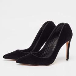 Pre Owned Alexander McQueen Black Velvet Ofelia Pumps Size 39
