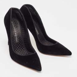 Pre Owned Alexander McQueen Black Velvet Ofelia Pumps Size 39