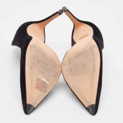 Pre Owned Alexander McQueen Black Velvet Ofelia Pumps Size 39