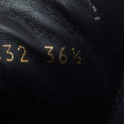 Pre Owned Alexander McQueen Gold/Black Texture Leather Classic Larry Lace Up Sneakers Size 36.5