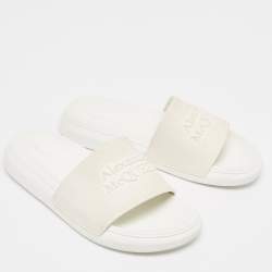 Alexander McQueen White Rubber Flat Slides Size 36