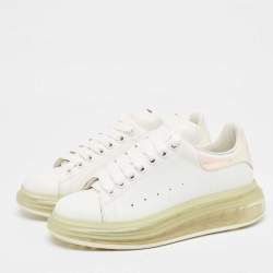 Pre Owned Alexander McQueen White/ Iridescent Leather Oversized Sneakers Size 39