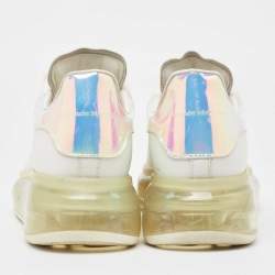 Pre Owned Alexander McQueen White/ Iridescent Leather Oversized Sneakers Size 39
