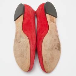 Alexander McQueen Red Suede Sequins Skull Smoking Slippers Size 37