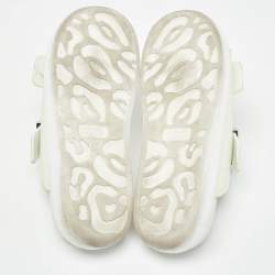 Pre Owned Alexander McQueen White Rubber Birke Buckle Slide Flats Size 37