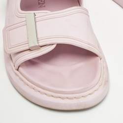 Alexander McQueen Pink Rubber Buckle Details Flat Slides Size 37