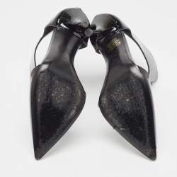 Alexander McQueen Black Patent Cutout Ankle Boots Size 37