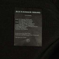 Alexander Wang Grey Plaid Wool Blend Scoop Neck Mini Dress L