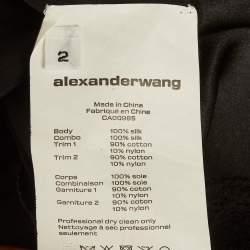 Pre Owned Alexander Wang Black Lace Trim Silk Lingerie Camisole S